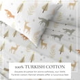 thumbnail image 3 of Great Bay Home Lodge Flannel Sheet Set - 100% Turkish Cotton - Double Brushed - Twin, Roaming Animals, 3 of 5