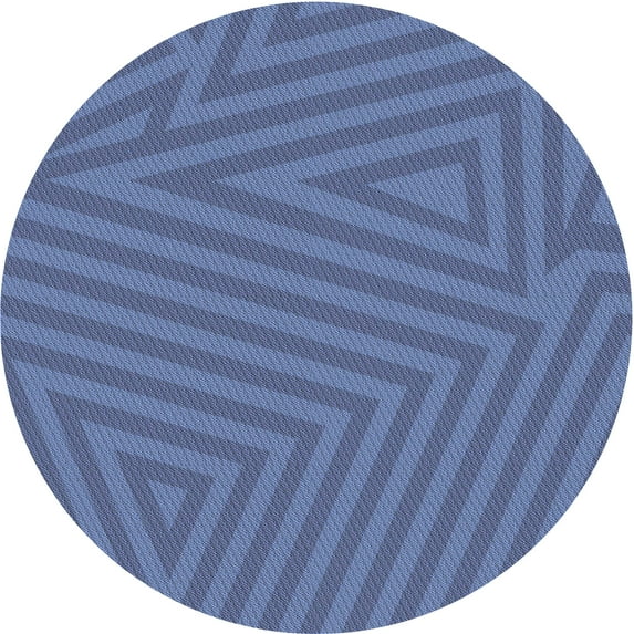 Ahgly Company Indoor Round Patterned Azure Blue Area Rugs, 7' Round