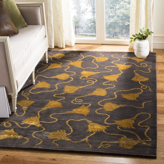 Safavieh Tibetan Nikeisha Floral Area Rug, Plum/Gold, 9' x 12'
