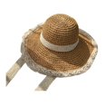 thumbnail image 2 of womens Straw Hats,womens Straw Hats for summer beach fashion boho,with chain strap lace Wide Brim sun hat Packable,Travel Bucket Hats caps Sunscreen Foldable,Floppy UV Hat Girls accessories Salvador sombreros de paja para mujer, 2 of 10