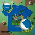 thumbnail image 3 of Minecraft Boys 3-Piece Hostile Behavior Set - Short Sleeve Graphic T-Shirt, Shorts, and Baseball Cap Outfit for Kids (Sizes 4-16), 3 of 7