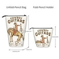 thumbnail image 2 of Xecao Cowboy Rodeo Guitar Print Telescopic Pencil Bag Pen Holder Pop Up Stationery Case Stand-up Retractable Transformer Bag Standing Organizer, 2 of 6