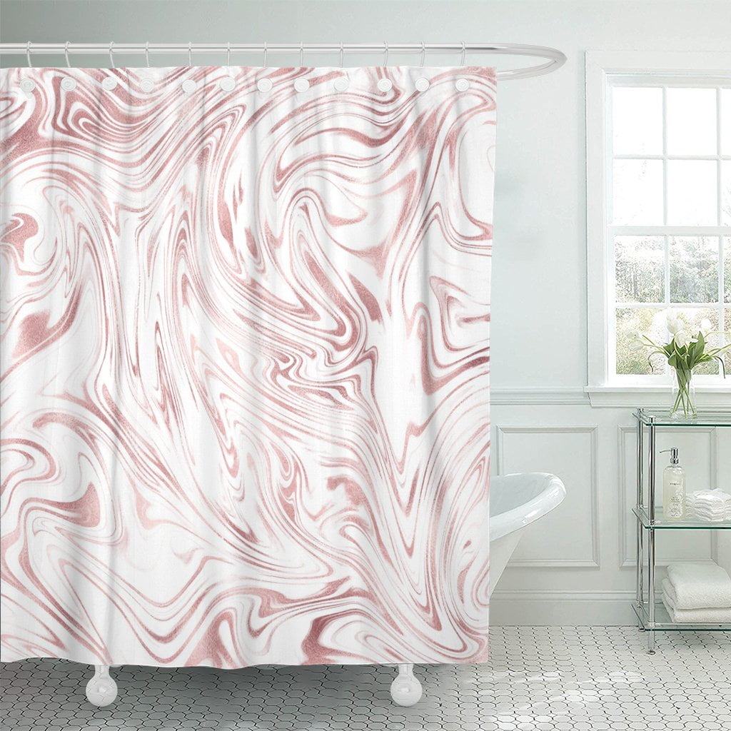 Pknmt Abstract Marble Rose Gold Pink, Rose Gold Pink Shower Curtain
