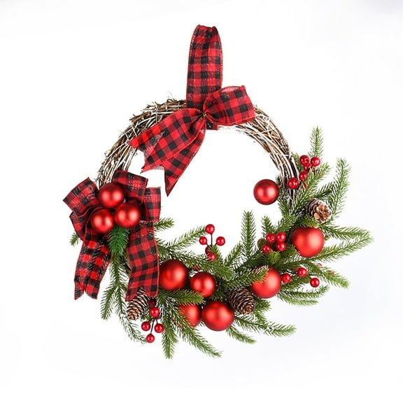 Godderr Mini Christmas Wreath, 11.81x8.66 Inch Or Front Door, Xmas Wreath For Holiday Christmas Party Decorations