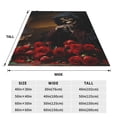 thumbnail image 3 of Salouo Elegant Rose Skull Print Bed Blankets,Flannel Blanket Comfortable Air Conditioning Blanket Lightweight Blanket for Sofa Bed Travel & Couch -50"x40", 3 of 8
