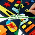 thumbnail image 3 of EIMELI Busy Board for Toddlers  Baby Educational Learning Toys Felt Learning Early Basic Life Skills  Activity Board Toys with Buckles  Zip  Numbers  Button  Time  Alphabet, 3 of 7