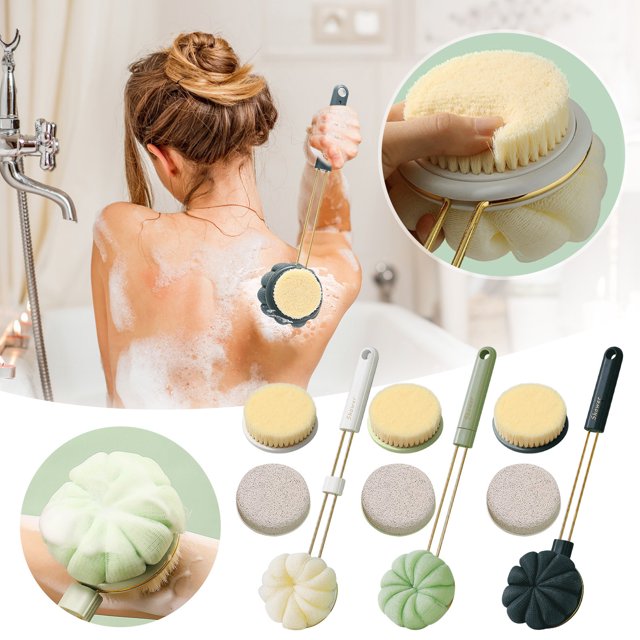 XWSHYW Pinceles Cepillo de Baño de Mango Largo Cepillo de Baño Suave Cepillo de Baño de Frotamiento de Doble Cara Cepillo de Baño para La Espalda Cepillo de Baño para Frotar La Espalda
