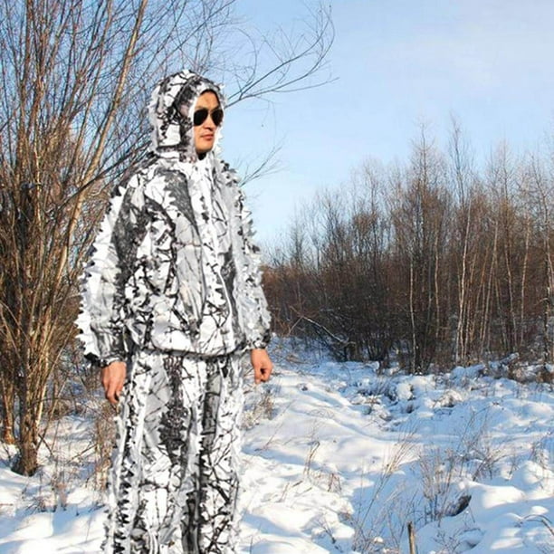 xinxixnxx Adults 3D Ghillie Suit Snow Jungle Woodland Hunting Camouflage  Camo Suit Camouflage Ghillie Leafy Clothes 