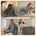 thumbnail image 4 of HOMLYNS LuxeHeat Heated Blanket Throw, Soft Flannel Sherpa, Electric Blanket 5 Heat Settings, Fast Heating, Heating Throw Blanket 3 Hours Timer Auto, 4 of 8