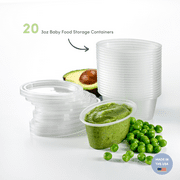 Mummy Cooks 6 Month + Food Container Set - Reusable Containers and Lids for Baby Starting Solids, Stage 2 (3oz)
