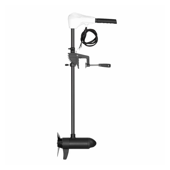 Electric Trolling Motor 12V 55lbs Thrust, 8-Speed Outboard Boat Motor, 30" Shaft for Kayaks & Fishing Boats, w/ Battery Indicator