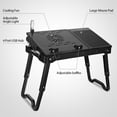 thumbnail image 3 of TeqHome Foldable Lap Desk with Fan and Light Height & Angle Adjustable Laptop Table for Bed and Sofa Black, 3 of 11
