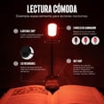 thumbnail image 3 of Sleep Ritual Lampara de Lectura con Luz Roja de 620 NM. Luz Roja de Lectura LED Recargable para uso Nocturno con Cable de Carga USB Tipo-C. Reading Lamp. 5 Watts., 3 of 6