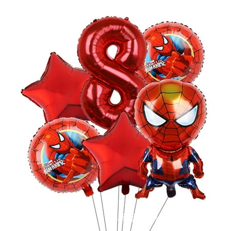 Avengers Marvel Heroes, Spider-Man, Hulk, Captain America, Round Aluminum Film Balloon Set