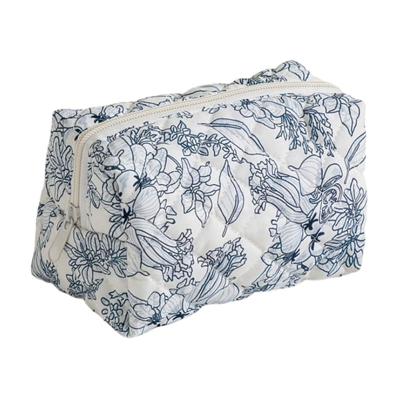 Travel Cosmetic Bag - Makeup Pouch Organizer for Women and Girls Multifunctional Floral Toiletry Storage with Zipper Closure for