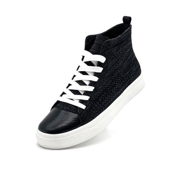 Men's Women's Knit High Top Sneakers Breathable Lightweight Fashion Casual Walking Shoes Air Mesh Upper Sneakers