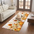 thumbnail image 2 of Hallway Runner Rug 2'x6', Orange Pumpkins Fall Kitchen Runner Rugs Non-Slip Carpet Mats, Thanksgiving Botanical Sunflower Autumn Bedside Rugs Runners Washable Floor Carpet for Bathroom Laundry Room, 2 of 7
