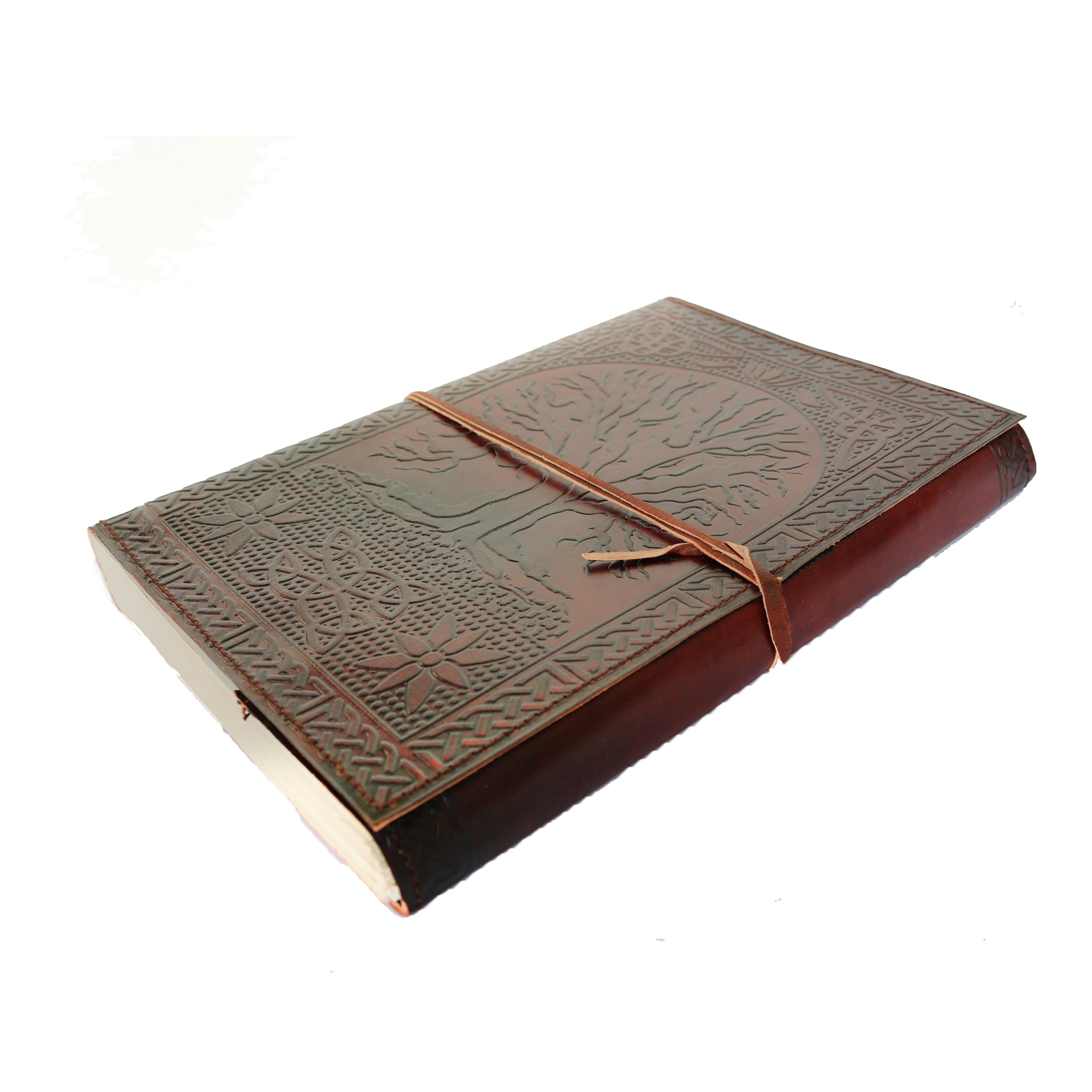 Jaald 10" Leather Journal Tree of Life Blank Notebook Travel Diary Sketchbook Christmas Gifts for Artists Handmade Writing Pad Book of Shadows