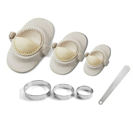 

Dumpling Maker Empanadas Press Mold Maker Set with Dough Cutter Dumpling Mold Set and Cutter for Pierogi (Creamy-white)
