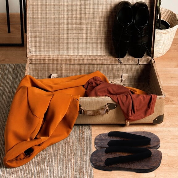 Masteelf Japanese Wooden Clog Sandals for Men Traditional Design Comfortable Round Toe Multi Color Size 41