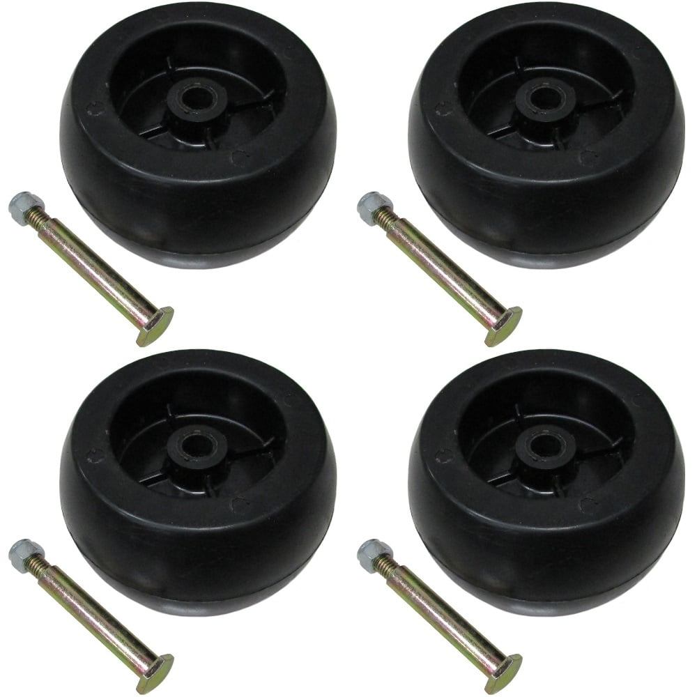 RAParts Four Pack of Riding Lawn Mower Deck Wheels & Bolts Fits Craftsman 193406 174873 133957