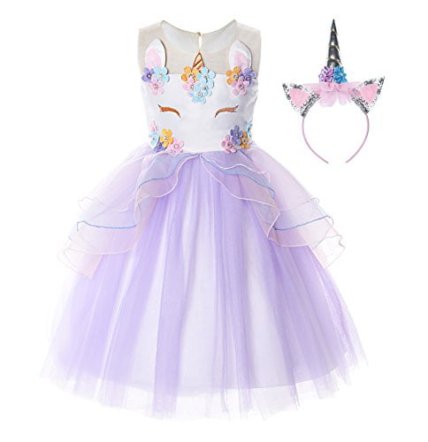 JerrisApparel Flower Girls Sequin Dress Rainbow Tutu Birthday Party Dress Pageant Gown