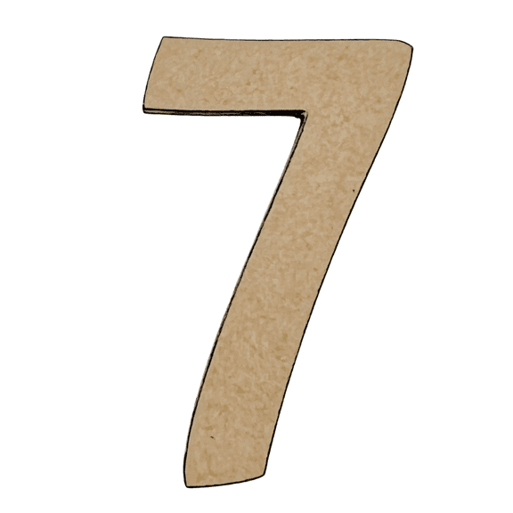 18" Tall MDF Wood Number 7 | 1/8" Thick | Wood Craft Letter | Krafty Supply | American Font