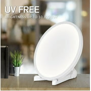 AMUSUPER Light Therapy Lamp, UV-Free 10000 Lux LED Bright White Therapy Light, Touch Control with 3 Adjustable Brightness Levels, Memory Function & Compact Size
