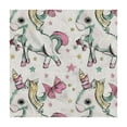 thumbnail image 4 of Acheng Unicorns Stars Pink Bow Square Tablecloth Washable for Home Kitchen Outdoor Decoration 100% Polyester Fiber 40*40, 4 of 8