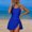 Blue, variant on Swimsuits for Women Solid Color Crew Neck High Waist Adaptable One Piece Bathing Suits Women's Swimwear One-Piece with Swim Skirt Women's Swimwear