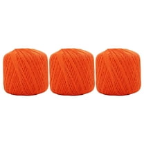 3 Pack 100% Pure Cotton Crochet Thread - Orange - Size 10 and 3 - Singles and Bulk Packs Available - Size 10 - Color 3510 SIZE 10 - 3 PACK