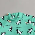 thumbnail image 5 of Virmaxy Animal Printed Long Sleeve One Piece Swimsuit with Zipper Cute Sun Protective Jumpsuit for Beach and Pool Safety,for 3-4 Years Green Penguin, 5 of 7