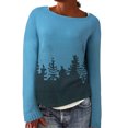 thumbnail image 2 of zaveiop Women's Casual Boat Neck Ribbed Sweater Pullover 2025 Fall Long Sleeve Print Fair Isle Sweater Top (Z-Blue, XXL), 2 of 7