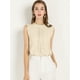 thumbnail image 3 of Blusa Elegante Sin Mangas Vintage Allegra K de la Década de 1950 con Volantes Beige XL, 3 of 6