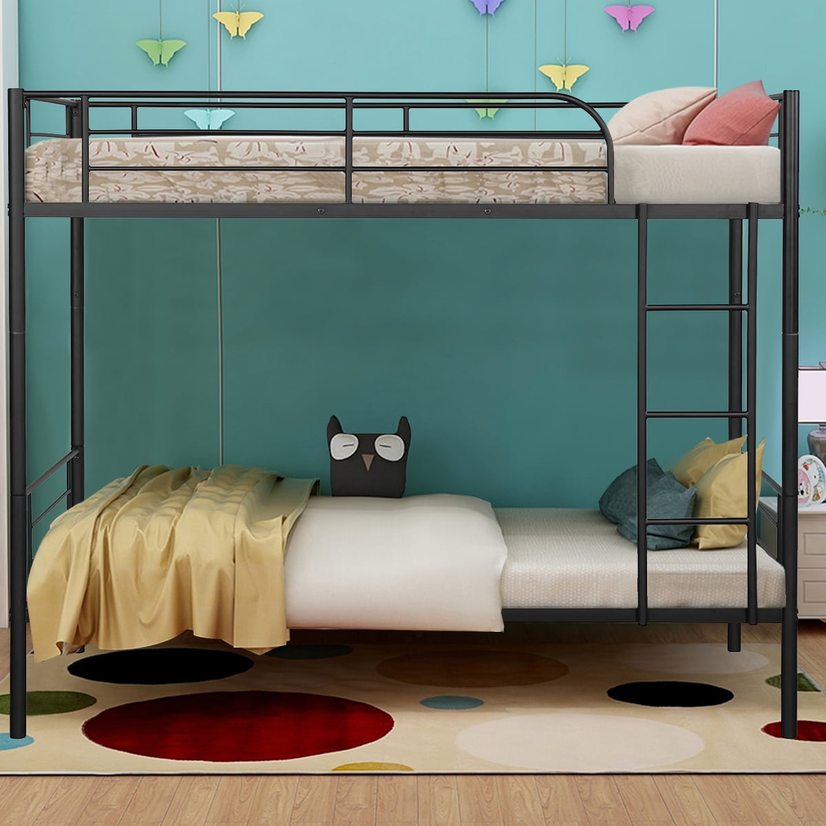 Costway Metal TwinOverTwin Bunk Bed Twin Kids Bunk Bed w/ Ladder