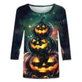 thumbnail image 4 of Neewe Women's 2025 Fashion Tops 3/4 Length Sleeve Casual Blouses Halloween Tees Shirts, 4 of 5