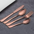 thumbnail image 4 of CJC 24-Piece Stainless Steel Cutlery Set, Knives, Forks Spoons Kitchen Utensils Serving 6, Mirror Finish with Gift Box, Rose Gold, 4 of 15