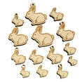 thumbnail image 1 of Resting Rabbit Bunny Easter Wood Mini Charms Shapes DIY Craft Jewelry - With Hole - 30mm (6pcs), 1 of 7