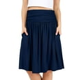 thumbnail image 1 of Simlu Womens Regular and Plus Size Skirt with Pockets Below The Knee Length Ruched Flowy Skirt Midi Skirt For Women, 1 of 6