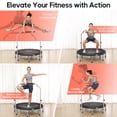 thumbnail image 2 of FED Fitness BCAN 40" Foldable Trampoline, Fitness Rebounder with Adjustable Handle, Exercise Trampoline for Adults/kids Workout Max Load 330lbs, 2 of 7