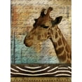 thumbnail image 2 of Pinto, Patricia 15x18 White Modern Wood Framed Museum Art Print Titled - Madagascar Safari with Blue I (Giraffe), 2 of 4