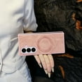 thumbnail image 5 of ELEHOLD Case for Samsung Galaxy Z Fold 7, Shockproof Magnetic Leather Phone Case, Wireless Charging,Pink, 5 of 8
