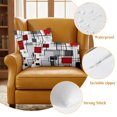 thumbnail image 4 of Red Grey Geometric Outdoor Pillow Covers, Waterproof Decorative Throw Pillowcases Set of 2, Abstract Art Modern Irregular Couch Cushion Cases with Zipper for Outside Patio Garden Sofa 20"x12", 4 of 9