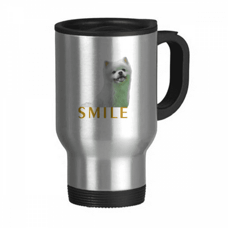 

Sle Dogs Pets White Art Deco Fashion Travel Mug Flip Lid Stainless Steel Cup Car Tumbler Thermos