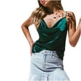 thumbnail image 2 of Levmjia Tank Tops For Women Plus Size Women Summer Pure Color Sling Vest Bottoming Silk Chiffon Shirt Blouse Green, 2 of 9