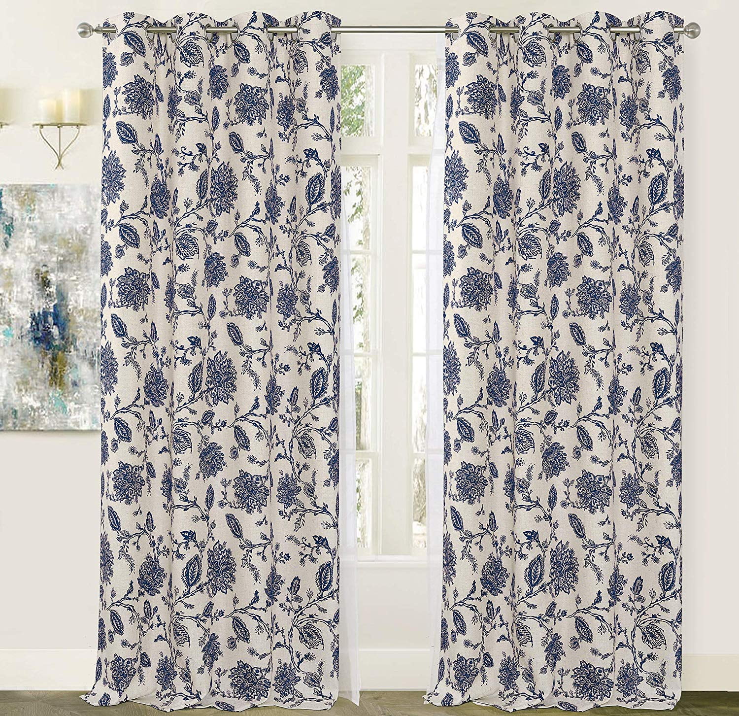 DriftAway Freda Jacobean Floral Linen Blend Lined Thermal Insulated