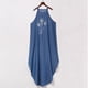 thumbnail image 4 of Vestido holgado de mezclilla sin mangas con estampado de cuello halter HUOGUO para mujer, 4 of 5