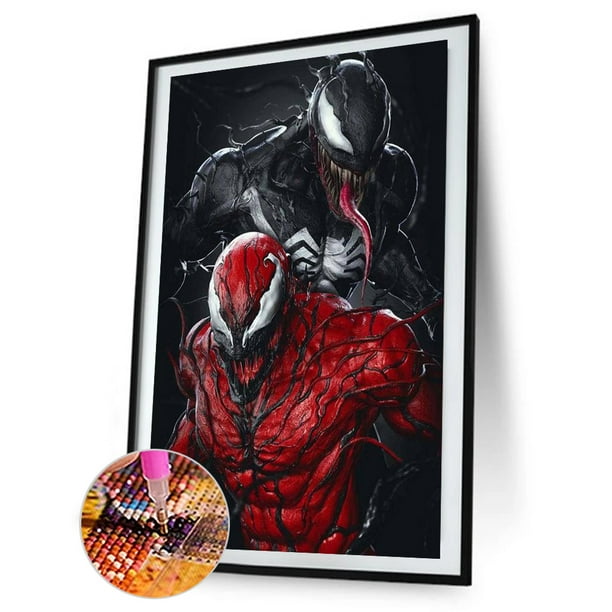 Cuadros Decorativos Kit de pintura de diamante 5D DIY Venom cuadro de mosaico de taladro redondo completo (B3848) Wdftyju embutido en tela