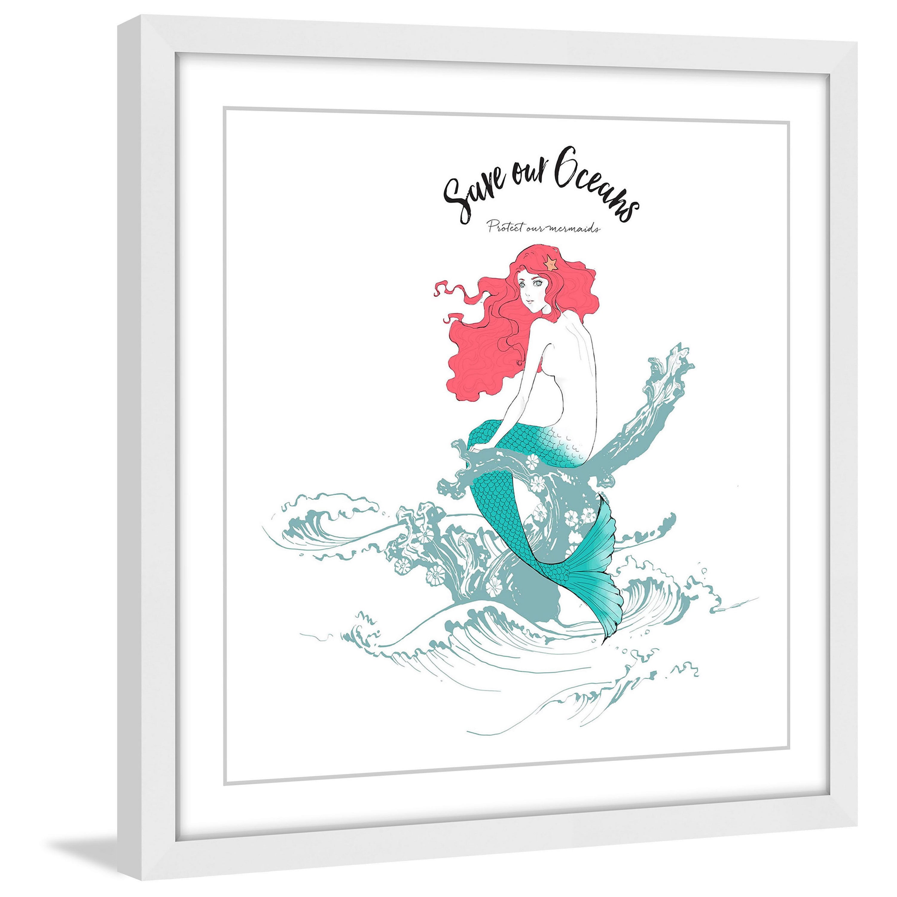 "Save Our Oceans" Framed Painting Print
