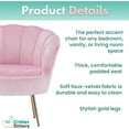 thumbnail image 3 of Critter Sitters 30-In. Faux Velvet Accent Chair with Gold Legs, Pink, 3 of 6